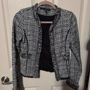 White House Black Market Textured Black and White Blazer